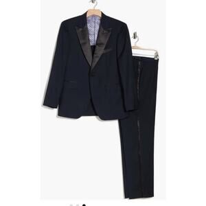 Alton Lane The Mercantile Tuxedo Pant Tailored Fit Evening Navy Sz 34 NEW